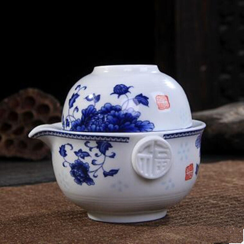 Tea Set Include 1 Pot 1 Cup Elegant Gaiwan Eeasy Teapot Kettle Porcelain Teapot