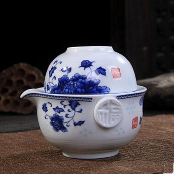 Tea Set Include 1 Pot 1 Cup Elegant Gaiwan Eeasy Teapot Kettle Porcelain Teapot