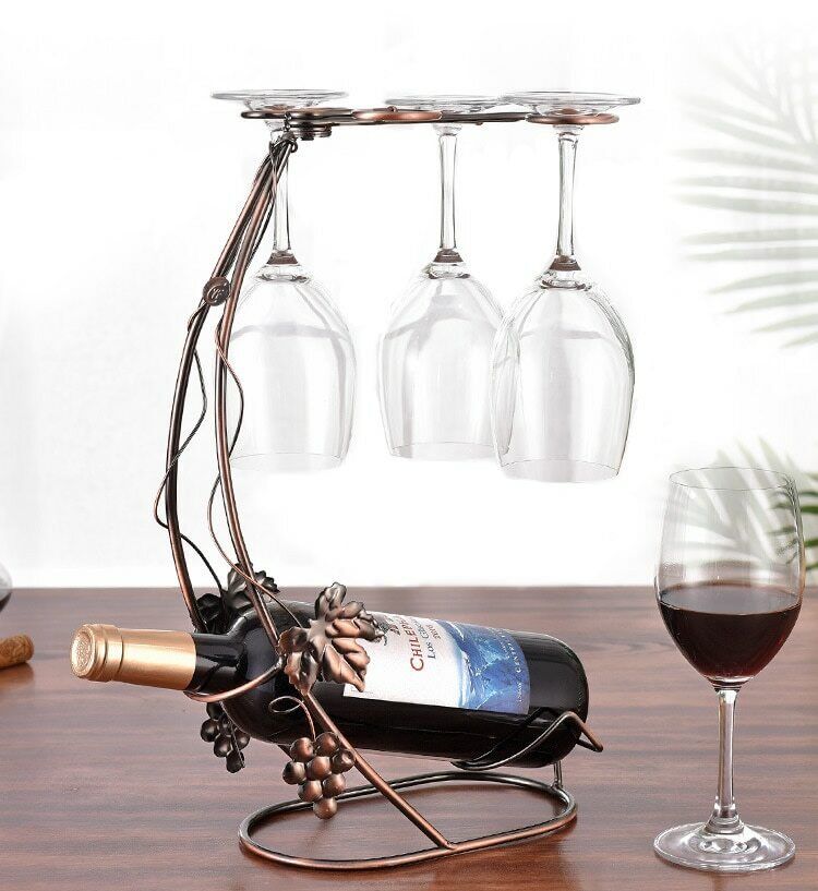 Creative Globlet Holder Wine Rack Metal Bracket Display Stand Gift Bottle Holder