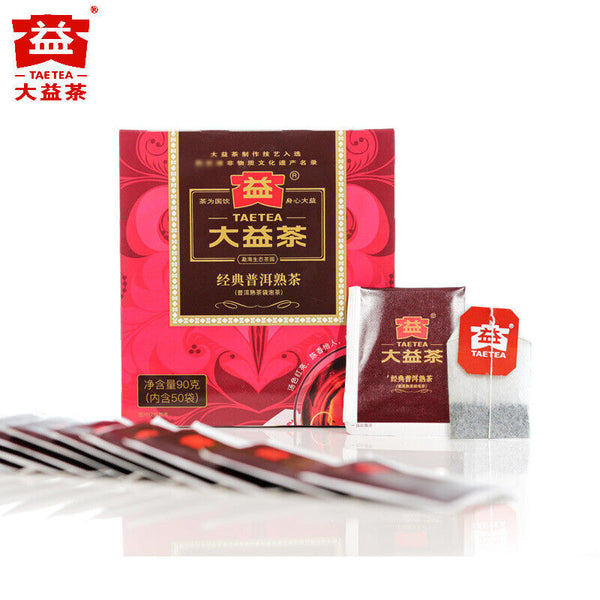 Da Yi Classic Puerh Ripe Tea Bags Pu'er Tea Puer Ripe Tea Bags 50 Bags/box 90g
