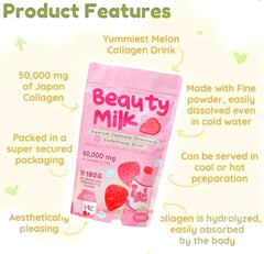 Beauty Milk Powder Strawberry Powder Instant Collagen Drink 180g/bag