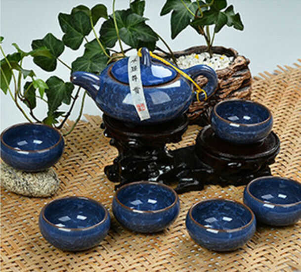 7 Pcs Drinkware Gifts  Dehua Colorful Cup Ceramic Tea Set China Kung Fu Tea Cup