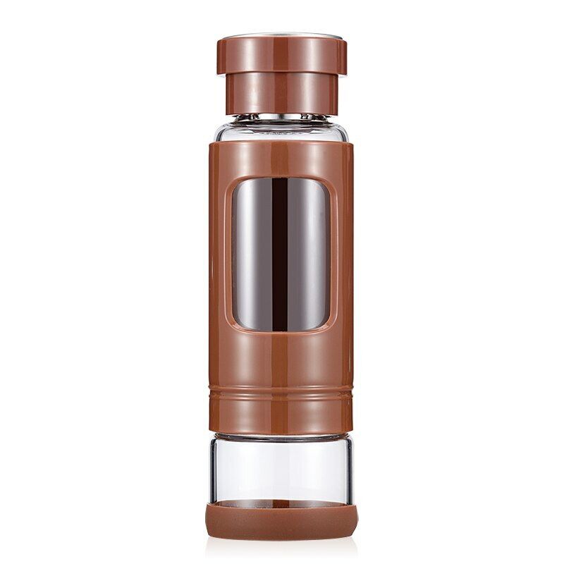 Tea Water Bottle Glass Water Bottle Tea Infuser Portable Heat-resisting 4 Colors