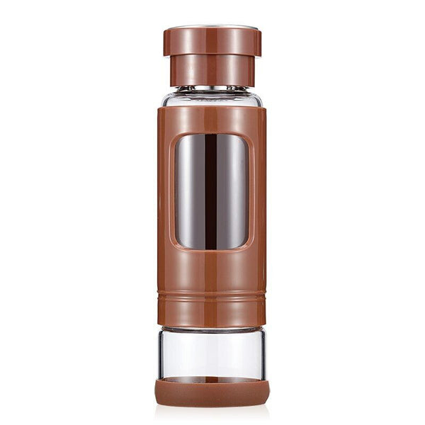 Tea Water Bottle Glass Water Bottle Tea Infuser Portable Heat-resisting 4 Colors