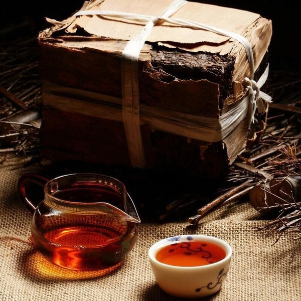 HelloYoung Raw Puer Tea Oldest Puer Tea Ansestor Antique Honey Sweet Dull-red Puer Tea 250g
