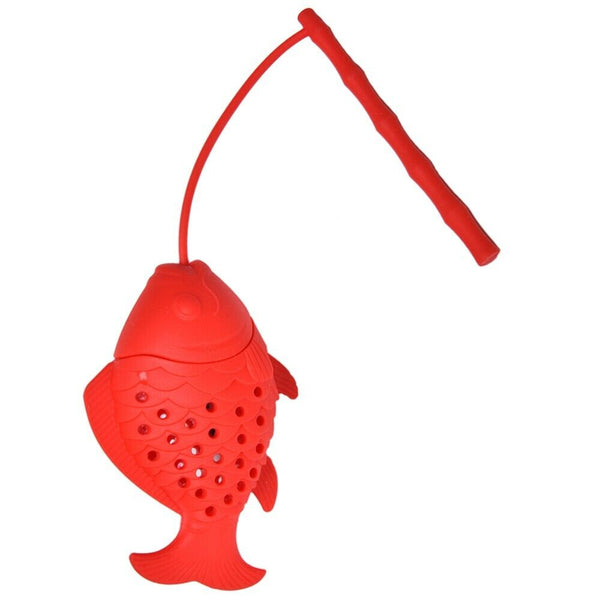 Handle Tea Infuser Fish Silicone Loose Leaf Tea Filter Strainer Diffuser TeaTool