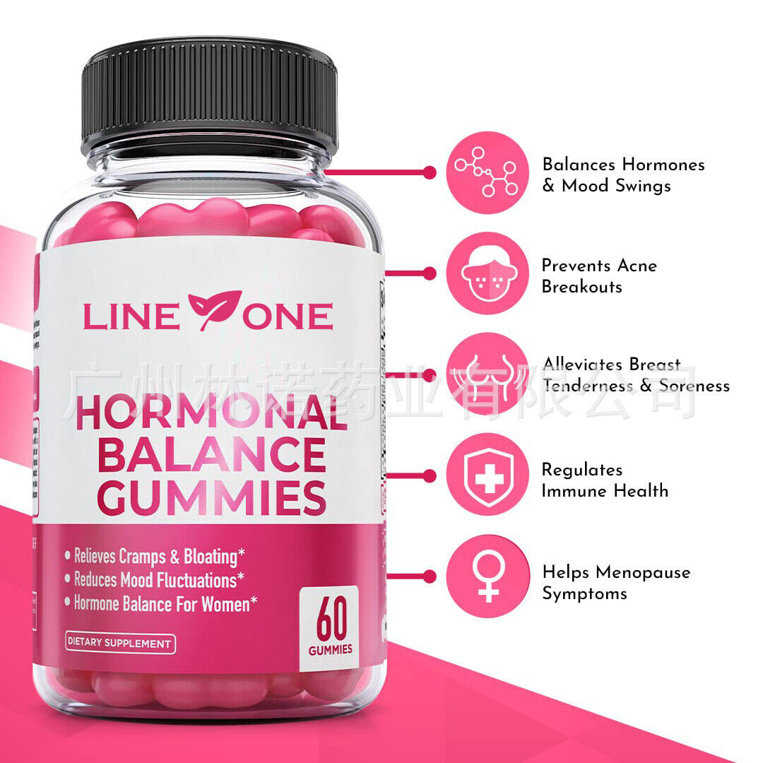 2 bottles Hormonal Balance PMS Relief 60 Gummies-Strawberry flavor