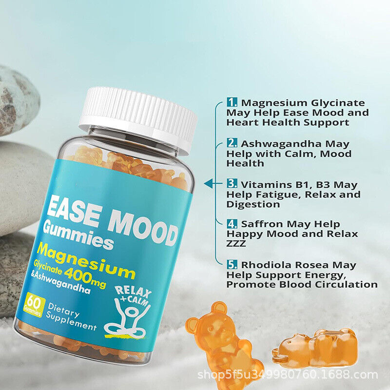 Magnesium Glycinate Gummies, Pineapple Flavor, Calcium, Potassium, Stress Relief