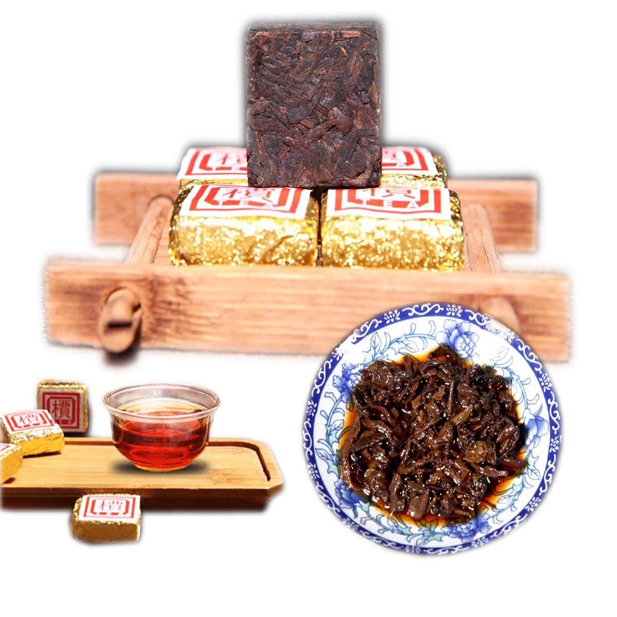 50g-500g Yunnan Bulk Ripe Puerh Tea Bohai Square Mini Puer Tea Brick Tea 1Pc/Cup Secondary image
