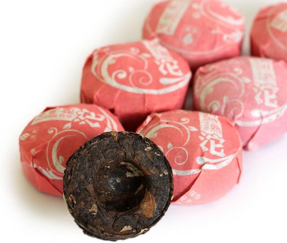 Puerh Tea Cake 20Pcs 4.23oz Year Ripe/Shu Lotus Leaf Flavored Puerh Tuocha