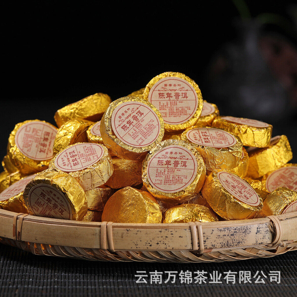 HelloYoung Yunnan Puer Small Tuocha Ripe Tea Original Mini Tuocha Small Round Tea Cake 500g