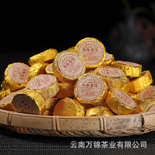 HelloYoung Yunnan Puer Small Tuocha Ripe Tea Original Mini Tuocha Small Round Tea Cake 500g