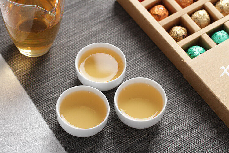 HelloYoung 21pcs Yunnan Pu'er Tea Colorful Dragon Pearl Handmade Dragon Pearl Pu'er Raw Tea