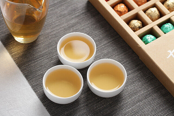 HelloYoung 21pcs Yunnan Pu'er Tea Colorful Dragon Pearl Handmade Dragon Pearl Pu'er Raw Tea