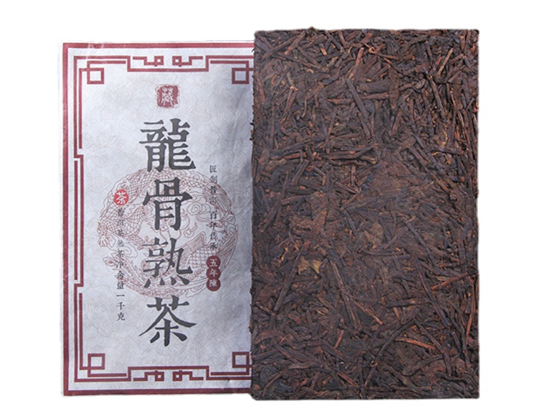 Black Tea Puerh Tea Ripe Tea 1000g Brick Old Tea Stem Dragon Bone Ripe Tea Main image