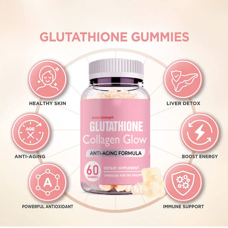 Glutathione Collagen Glow Gummies Collagen Gummies Anti-aging Formula 60 Tablets Main image