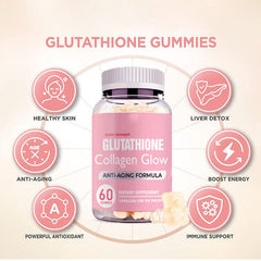 Glutathione Collagen Glow Gummies Collagen Gummies Anti-aging Formula 60 Tablets