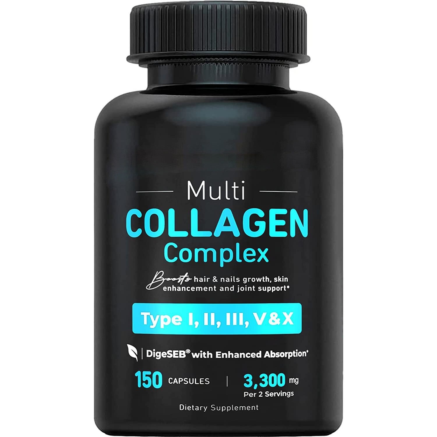 120caps Vital Vitamins Multi Collagen Complex - Type I, II, III, V, X, Grass Fed Secondary image
