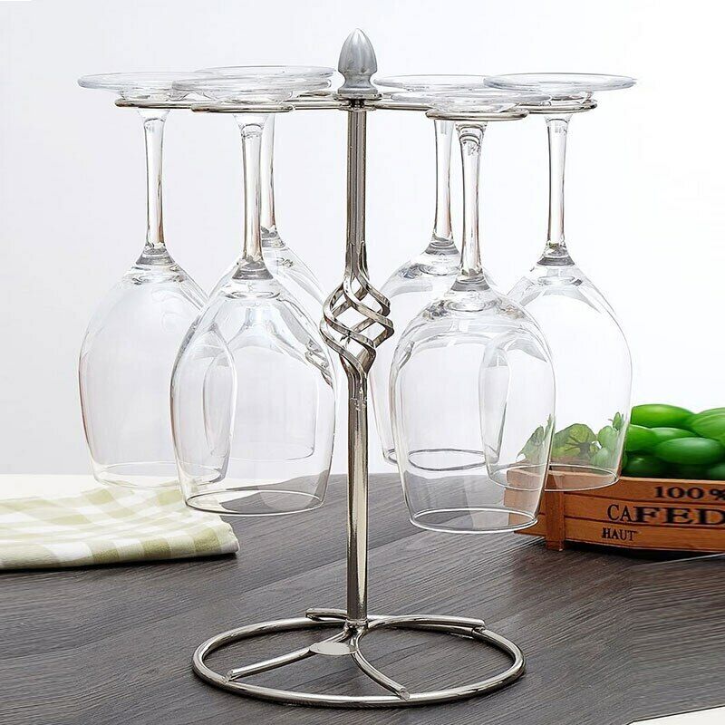 Wine Glass Holder Metal Wine Rack Hanging Bar Stand Bracket Goblet Holder Gift