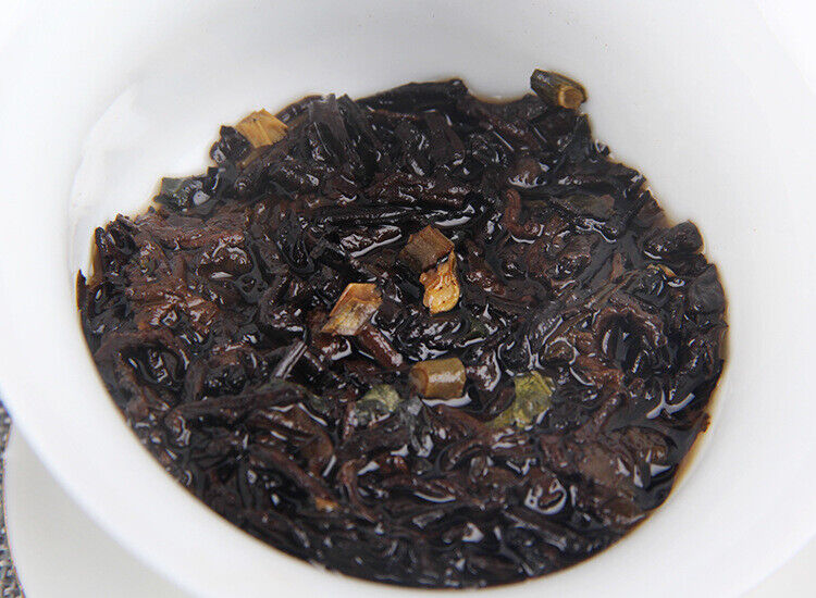 HelloYoung 357g Pu'er Old Ripe Tea Cake Yunnan Ripe Pu'er Tea Cake普洱茶熟茶勐海糯米香普洱老熟茶饼云南熟普洱茶饼