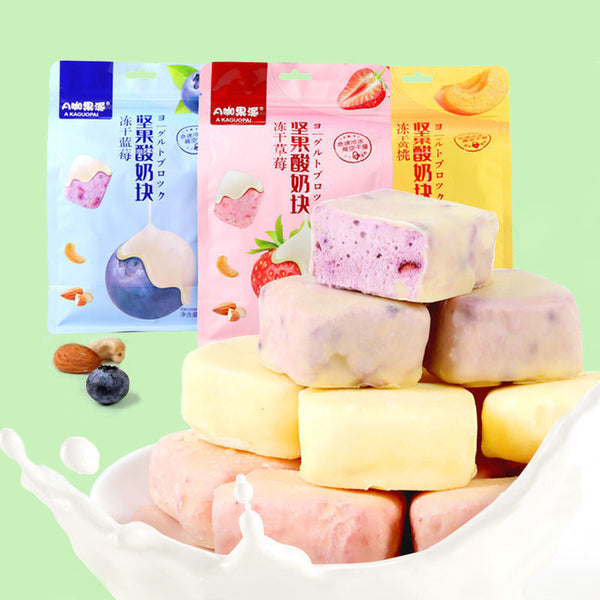 45g Office Snack 3 Bags Freeze-Dried Yellow Peach with Nuts & Yogurt Cubes