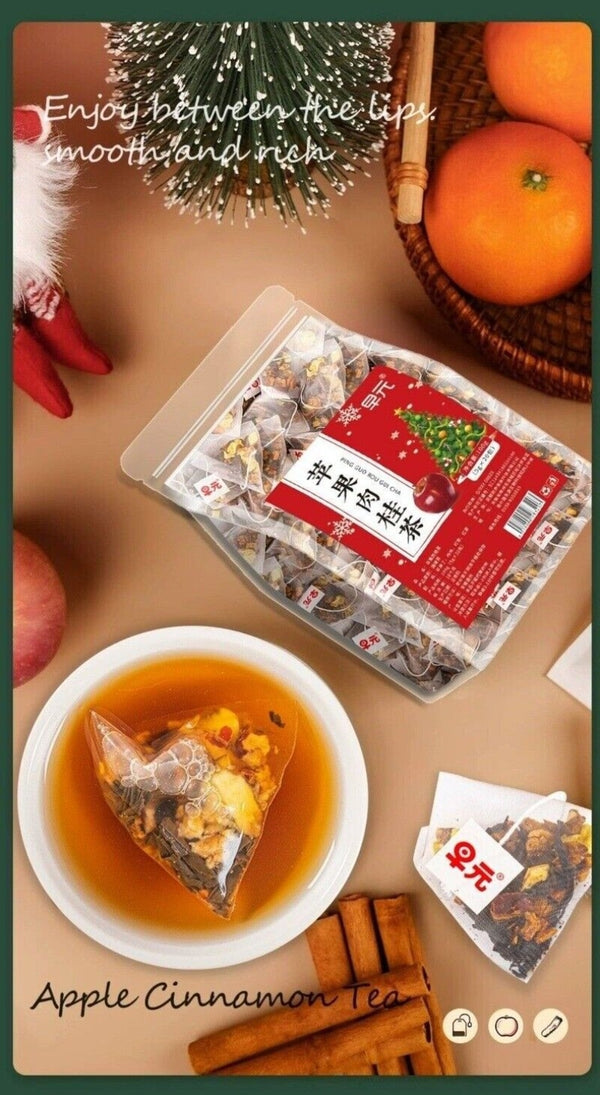 Apple Cinnamon Black Tea Bags Winter Spiced Drink Infusion Women's Wellness