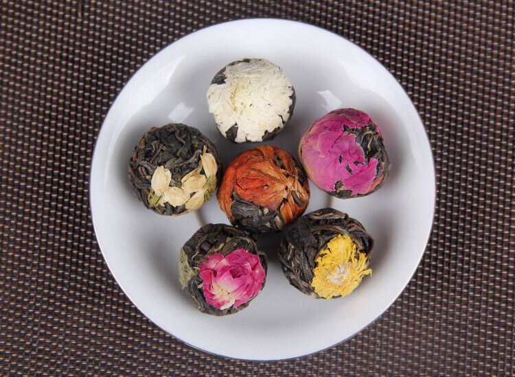 Yunnan Flower Pu'er Raw Tea Dragon Ball Lily Rose Jasmine Peony Flower Tea