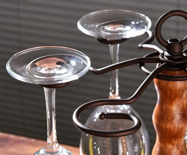 European Style Wine Glasses Rack Wooden Cup Rack Dining Table Decoration Gifts
