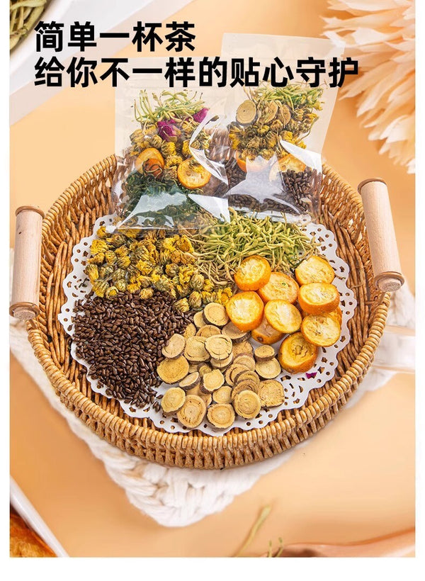 Dandelion, Kumquat, Rose,Honeysuckle Chrysanthemum Tea Bags for Late-Night Drink