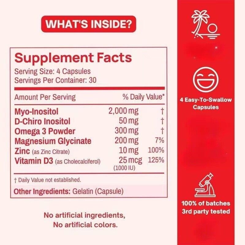 Happy Hormones Multivitamin for PCOS -D-Chiro Vitamin 120 Capsules/Bottle