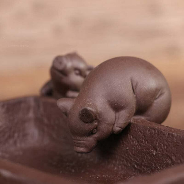 Tea Pet Pig Furnish Articles Home Decoration Kung Fu Tea Accessories Purple Sand
