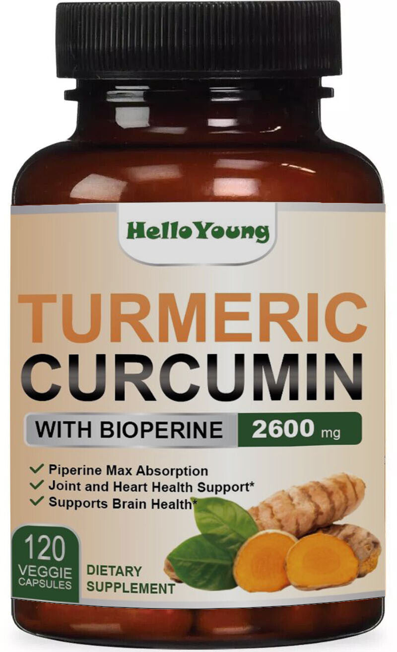 Turmeric Curcumin with Bioperine 2600mg High Absorption Triple Strength Capsules