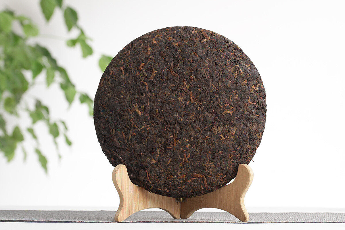 HelloYoung 357g Yunnan Puerh Ripe Tea Dry Storage Ripe Tea Menghai Flavor Seven Seed Cake