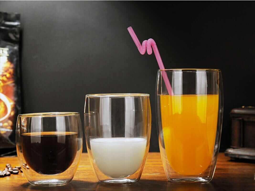 Fashion Classic Glass Double Wall Transparent Coffee Cups Insulate Office Tea