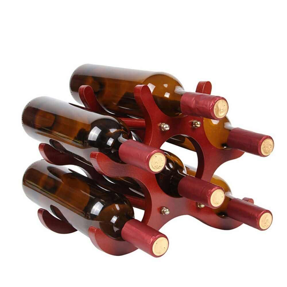Wooden Wine Bottle Wine Racks Shelf Home Bar Holder Wine Stand 6 Bottle Display