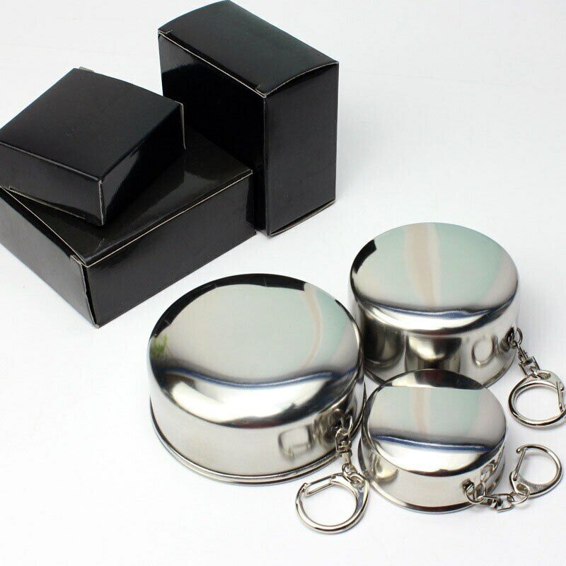 Water Cup Camping Fold Cup Portable Outdoor Travel Demountable Cup With Keychain