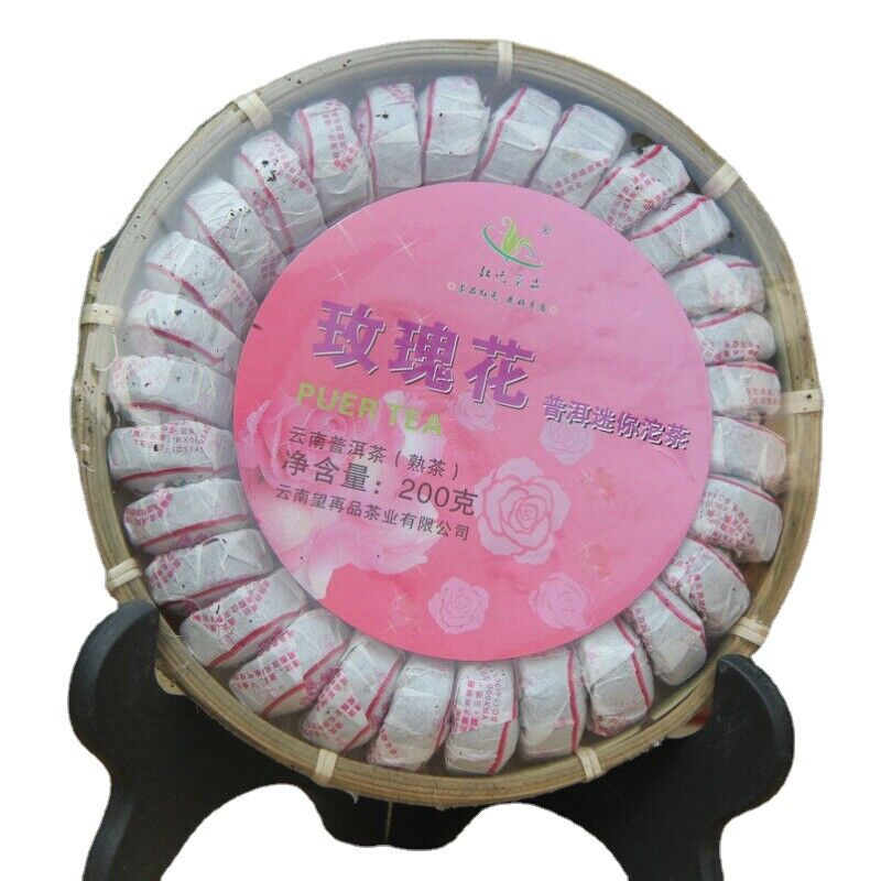 HelloYoung Cooked Tea In Bamboo Packed Health Care 200g Pu'er Tea Mini Tuo Tea [Rose Tuo] Main image