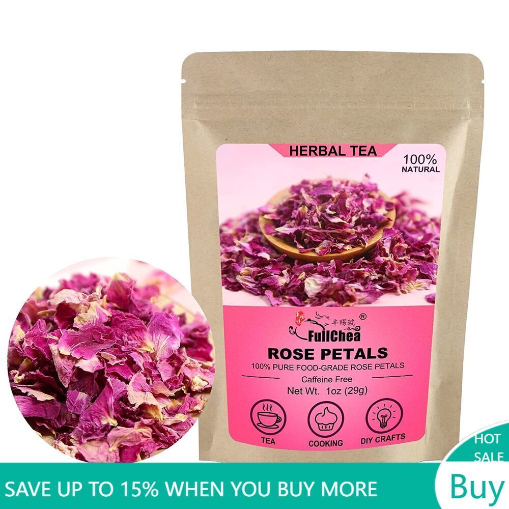 FullChea Dried Rose Petals 29g Edible Flowers Real Rose Petals Main image
