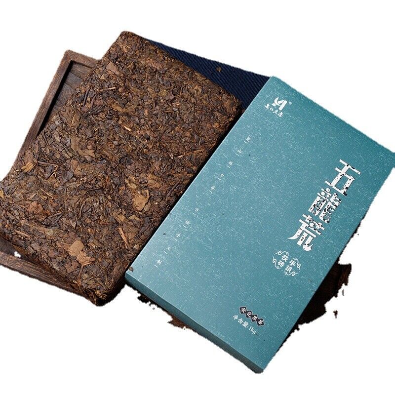 HelloYoung 1kg Anhua black tea hand-built por brick original golden Tianti Fu brick tea