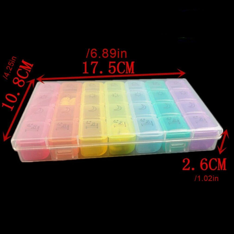 28 Grid Rainbow Medicine Box One Week Pill Box Classification Medicine Holder Main image
