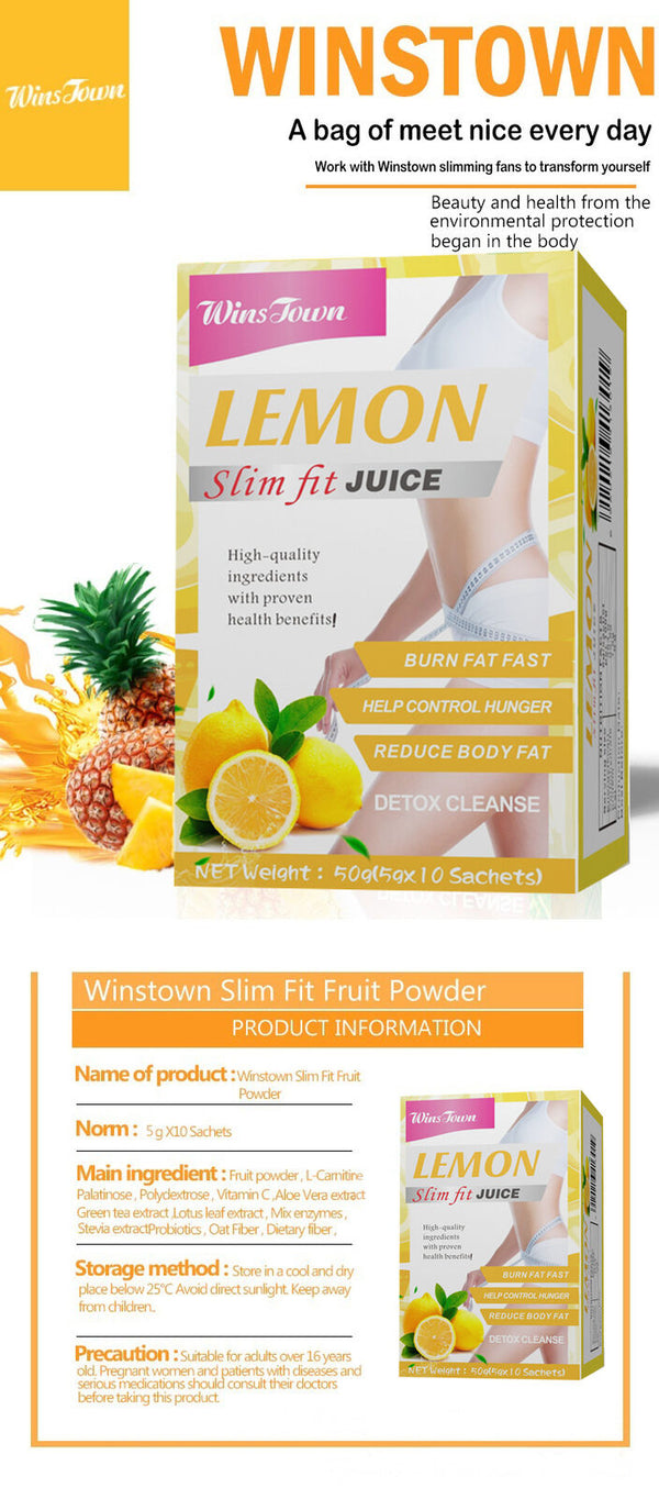Flat Tummy Fit Lemon Juice Weight Loss Fat Blaster Instant Juice 5g*10 bags
