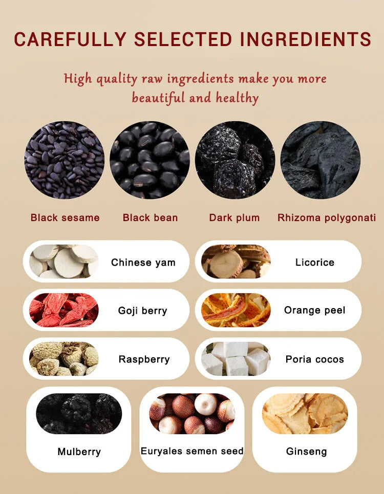Herbal Health Tea Nourishing Liver and Kidney Ginseng Polygonatum Mulberry Tea