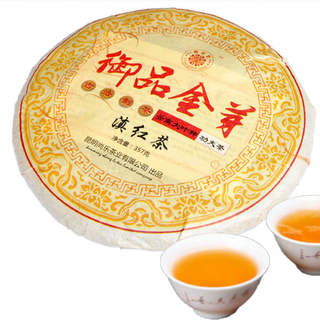 HelloYoung 357g Yunnan Natural Golden Buds Dian Hong Chinese Black Tea Cake Organic Red Tea