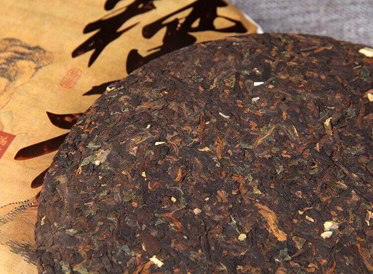 HelloYoung 357g Pu'er Old Ripe Tea Cake Yunnan Ripe Pu'er Tea Cake普洱茶熟茶勐海糯米香普洱老熟茶饼云南熟普洱茶饼