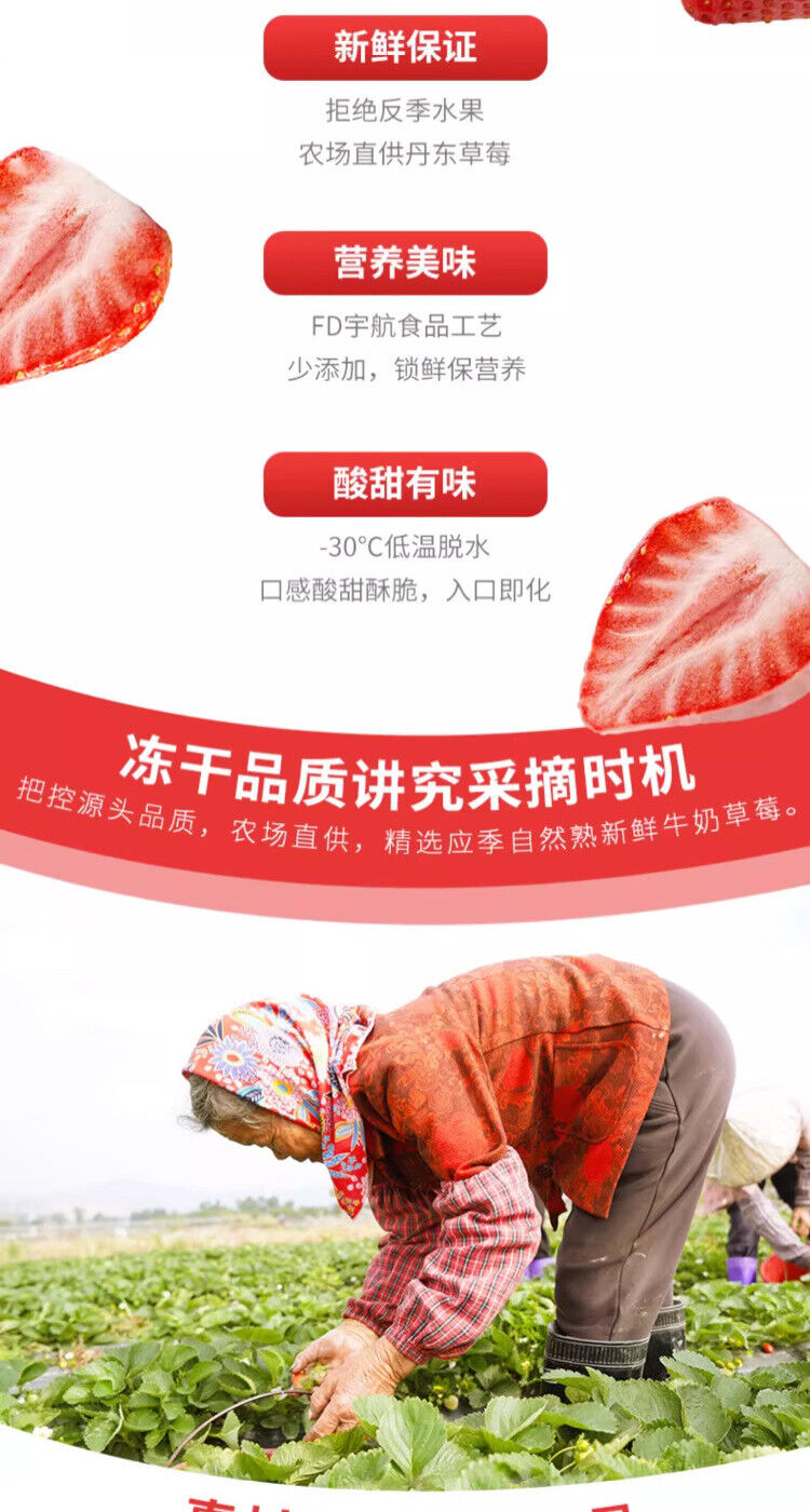 Ready-to-eat Snacks  Freeze-dried Strawberries Dried Fruits and Vegetables 38G