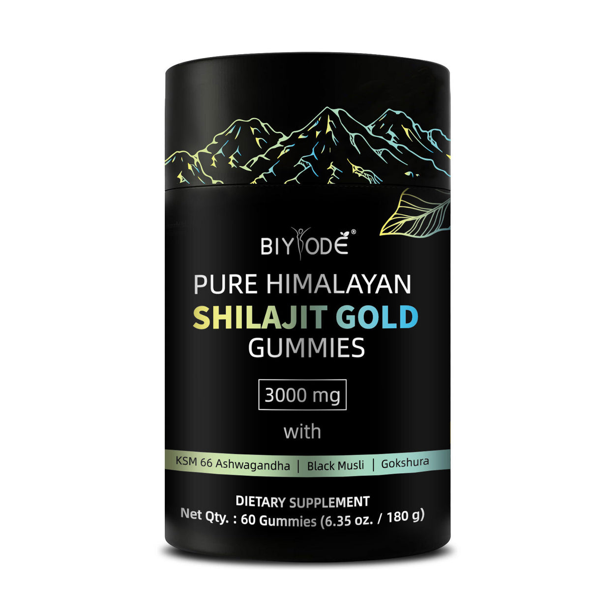 Biyode Pure Himalayan Shilajit Gummies mit Ashwagandha Gokshura und anderen