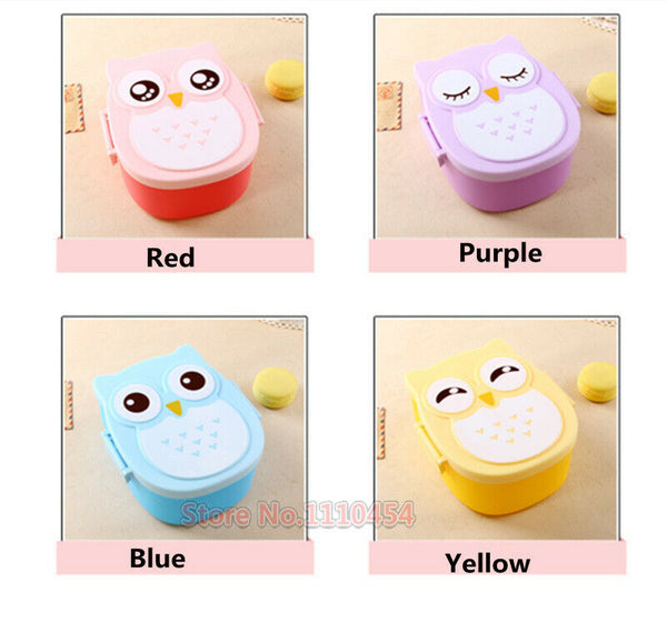Children Portable Bento Box Cartoon Owl Lunch Meal Box Microwave Oven Tableware