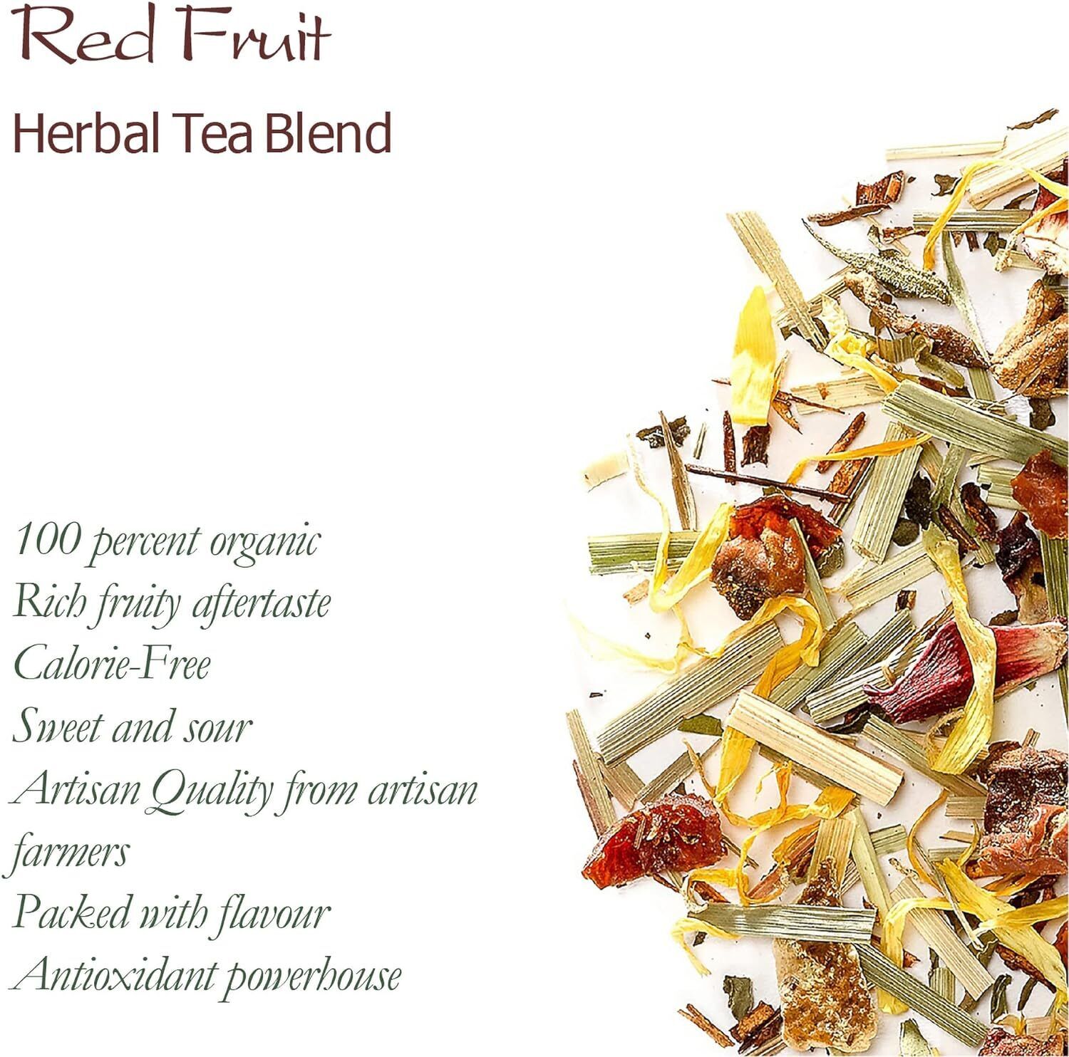 Red Berry Organic Fruit Tea - Fruit Tea Tisane - Fruity Herbal Infusion 200g