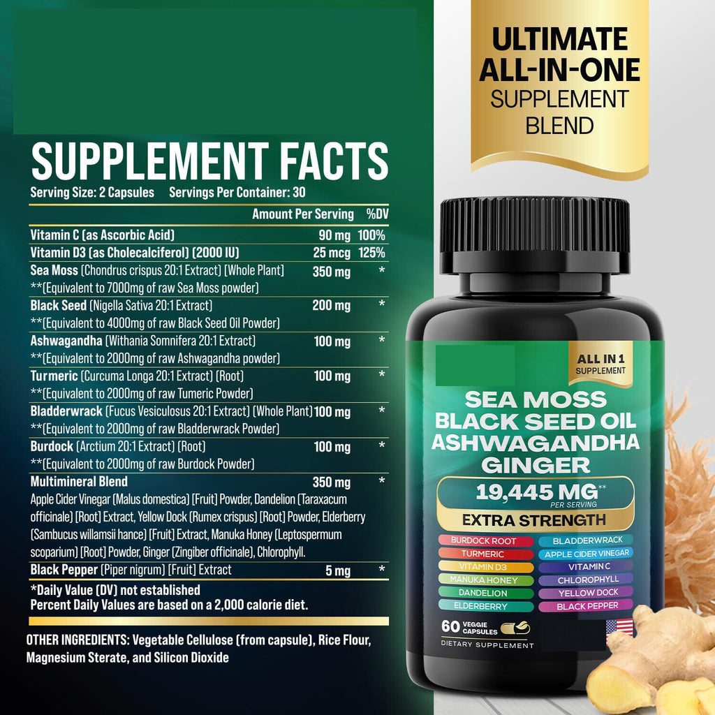 Seaweed Capsules sea moss  60 capsules