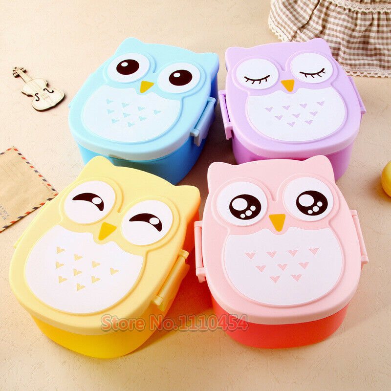 Children Portable Bento Box Cartoon Owl Lunch Meal Box Microwave Oven Tableware